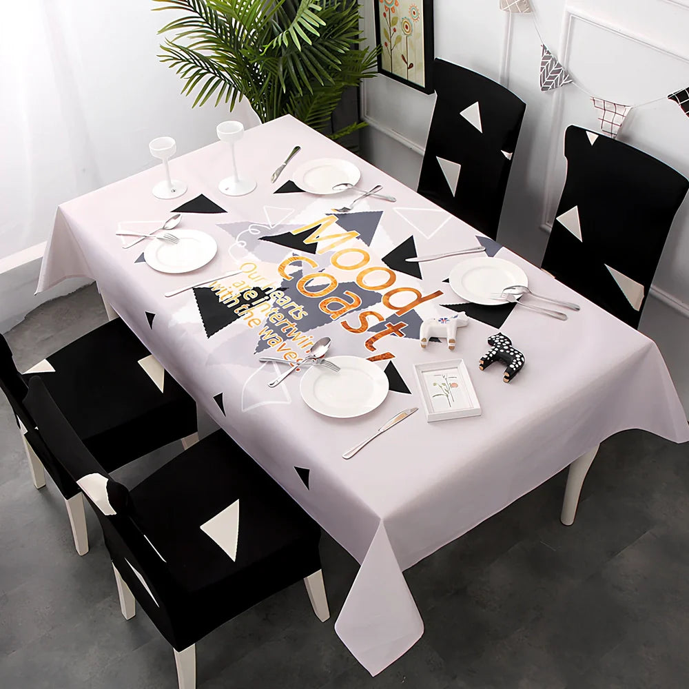 European tablecloth with Nordic pattern in 90% polyester linen blend measuring 120x160cm