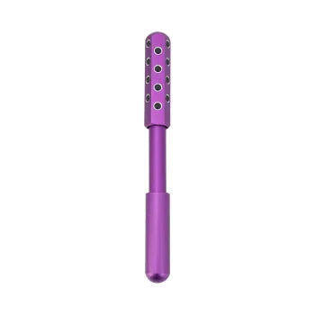Germanium particles roller beauty massage instrument with 24 purple beads for facial contours