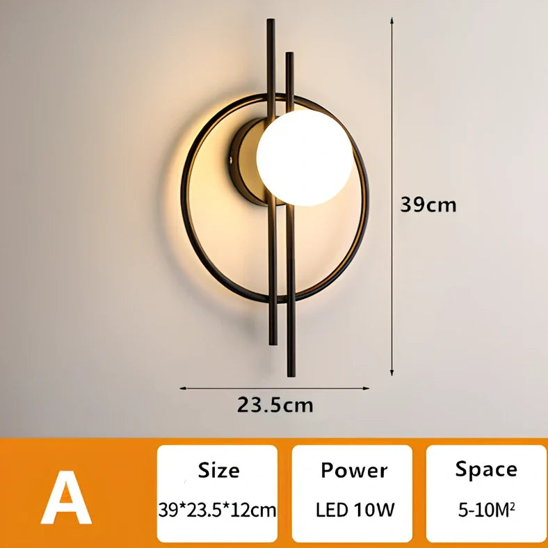 Modern iron wall lamp with minimalist design for living room background lighting