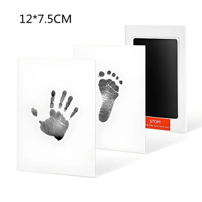 Disposable ink baby hand and foot print kit with six colour options and two size formats