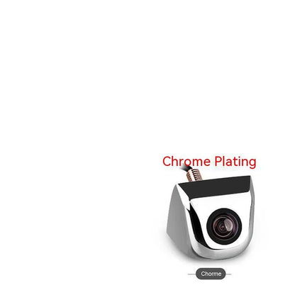 Black screw-mount HD waterproof rearview camera for cars with night vision, shown with connection cable.