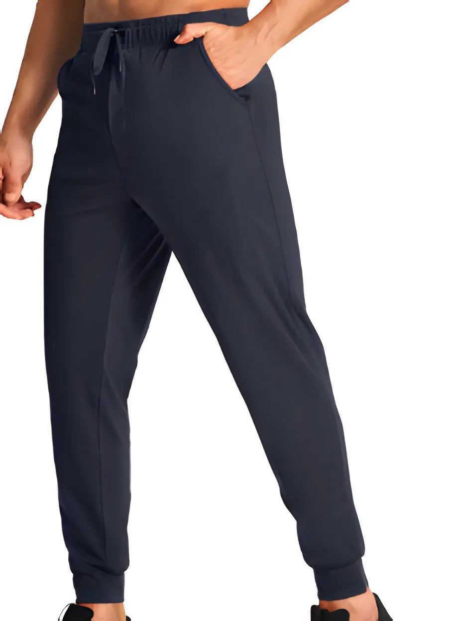 Men's loose fit casual trousers in solid colour, available in sizes XS to 4XL for leisure wear