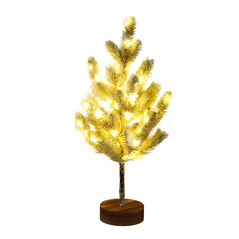 55cm tall LED luminous pine tree with 50 warm white lights and PVC cedar branches for Christmas decoration