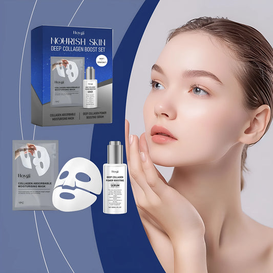 Collagen moisturising facial mask kit with 30ml essence serum bottle