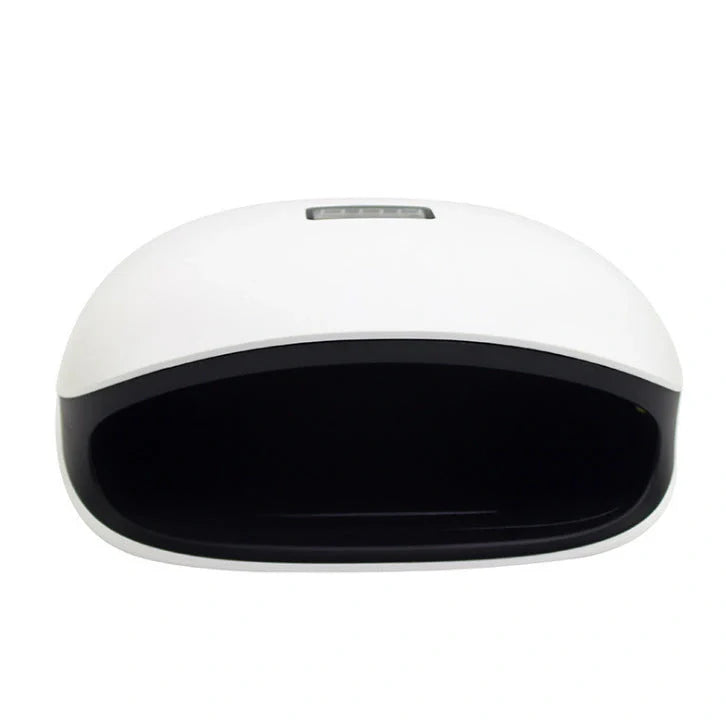 SUN4 white nail lamp with LCD display showing countdown timer and interior LED lights