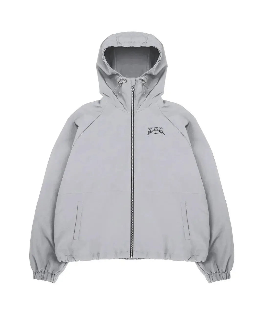 Men's grey hooded loose fit sun protection jacket with British styling