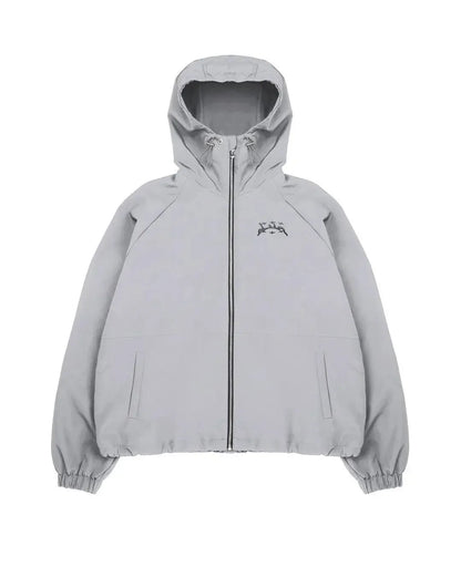 Men's grey hooded loose fit sun protection jacket with British styling