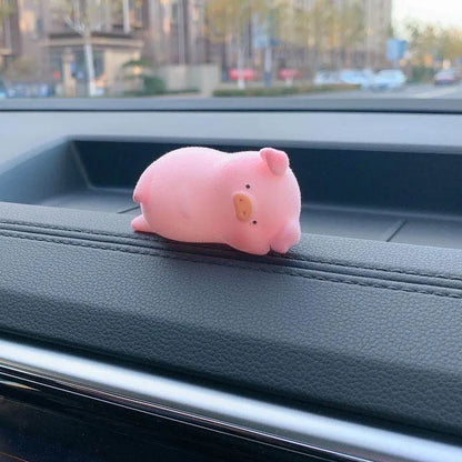 Resin cartoon pig car decoration in various styles, approx 8-10cm, for dashboard personalisation