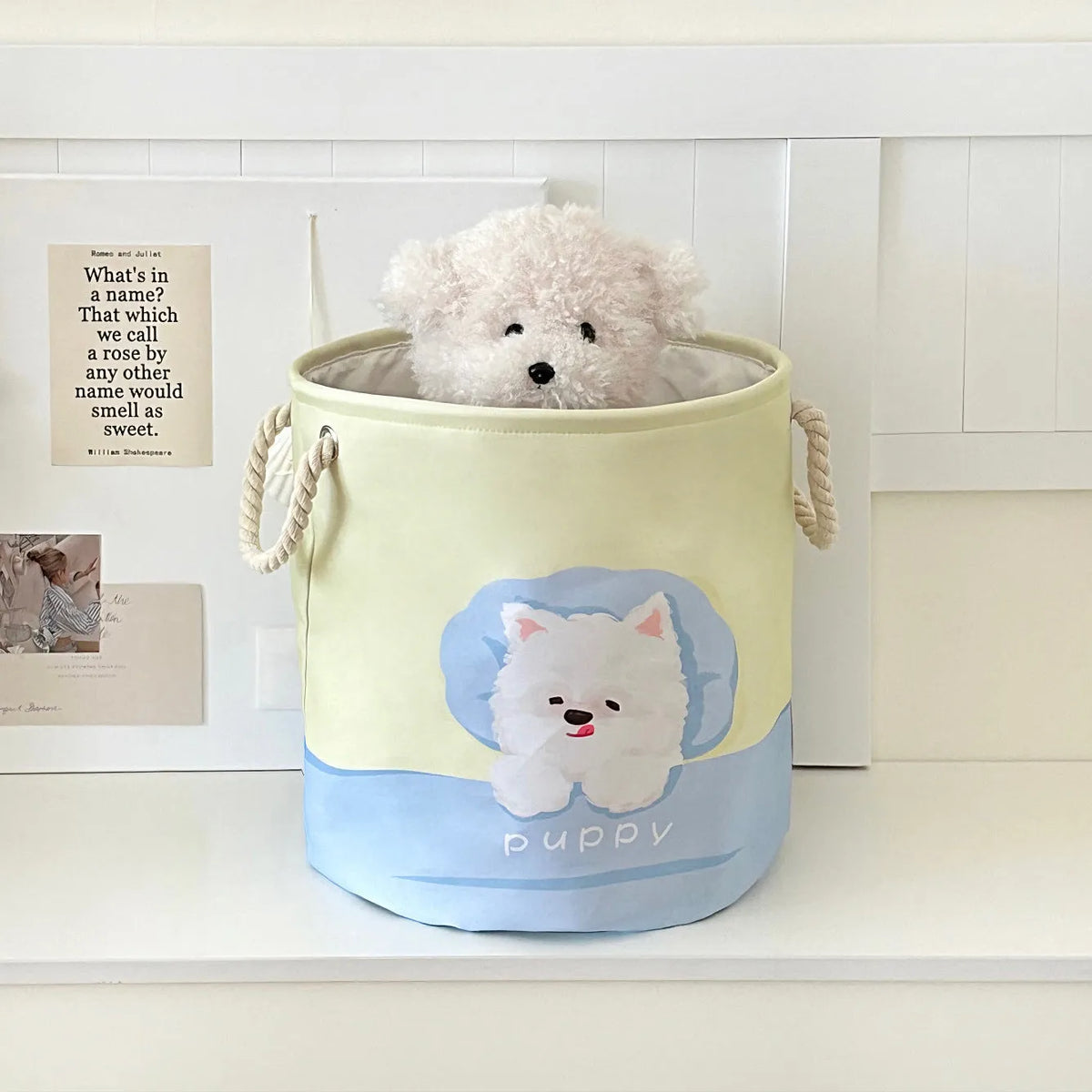 Foldable cotton laundry basket in modern simplicity design with large capacity for bedroom storage
