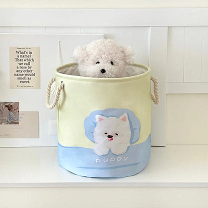 Foldable cotton laundry basket in modern simplicity design with large capacity for bedroom storage