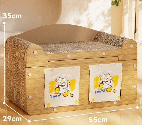 Durable sisal scratch mat with crumb-resistant surface for cats