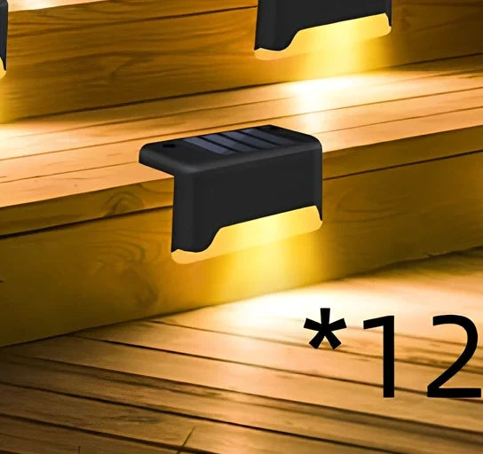Coffee-coloured solar step light with amorphous silicon panel for outdoor staircase and garden illumination
