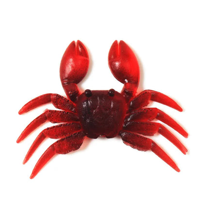 PVC software little crab bait lure measuring 8cm in red crab and brown crab colour options