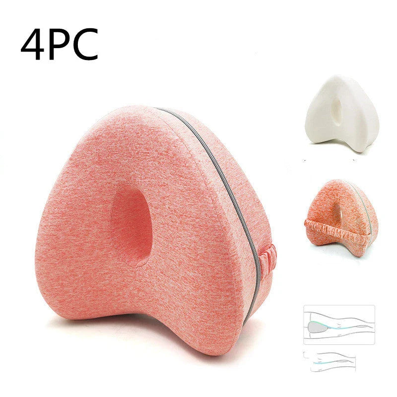Ergonomic apple-shaped memory foam pillow with breathable fabric and adjustable design for comfortable sleep