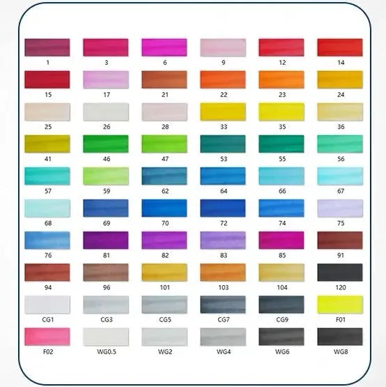 Double-headed alcohol-based oily colour animation paint pens with round and inclined tips for professional art students