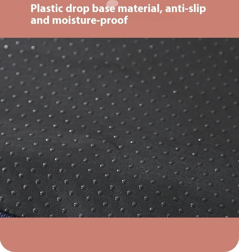 Removable and washable memory sponge dog mat in brown colour, showing 10cm thickness and size options for pet comfort