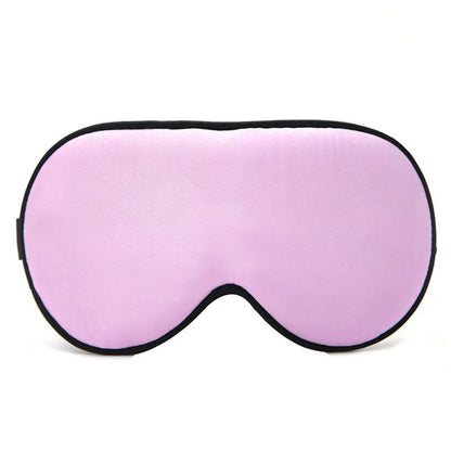 Double-sided mulberry silk eye mask showing 22cm by 11cm dimensions in navy blue colour