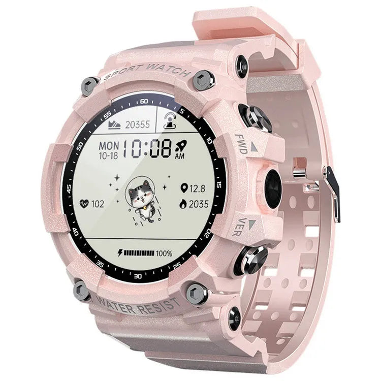 ATTACK 3 IP67 waterproof smart sports watch in black, pink, or white on a wrist.