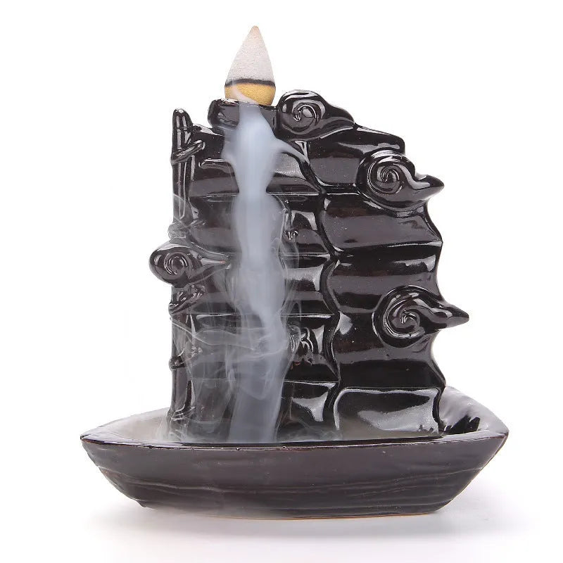 Ceramic backflow incense burner ornament in modern simplicity style