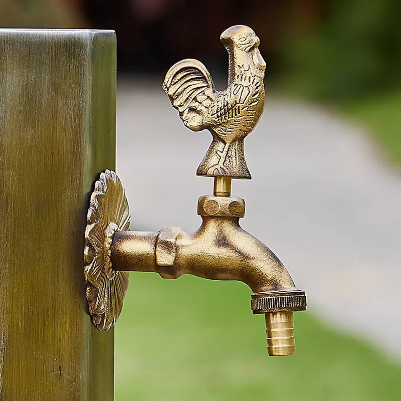 Brass animal garden faucet for outdoor watering in various colors