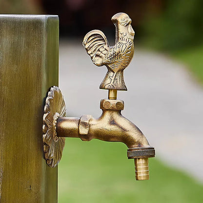 Brass animal garden faucet for outdoor watering in various colors