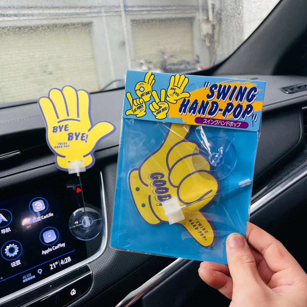 Swing hand cartoon jasmine green tea aromatherapy pendant with fixed bracket for car and indoor hanging decoration