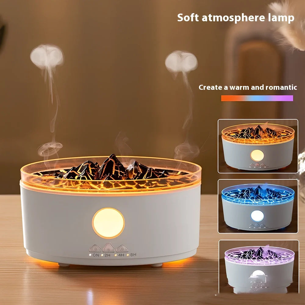 Volcano aroma diffuser unit showing water tank and control buttons with remote control