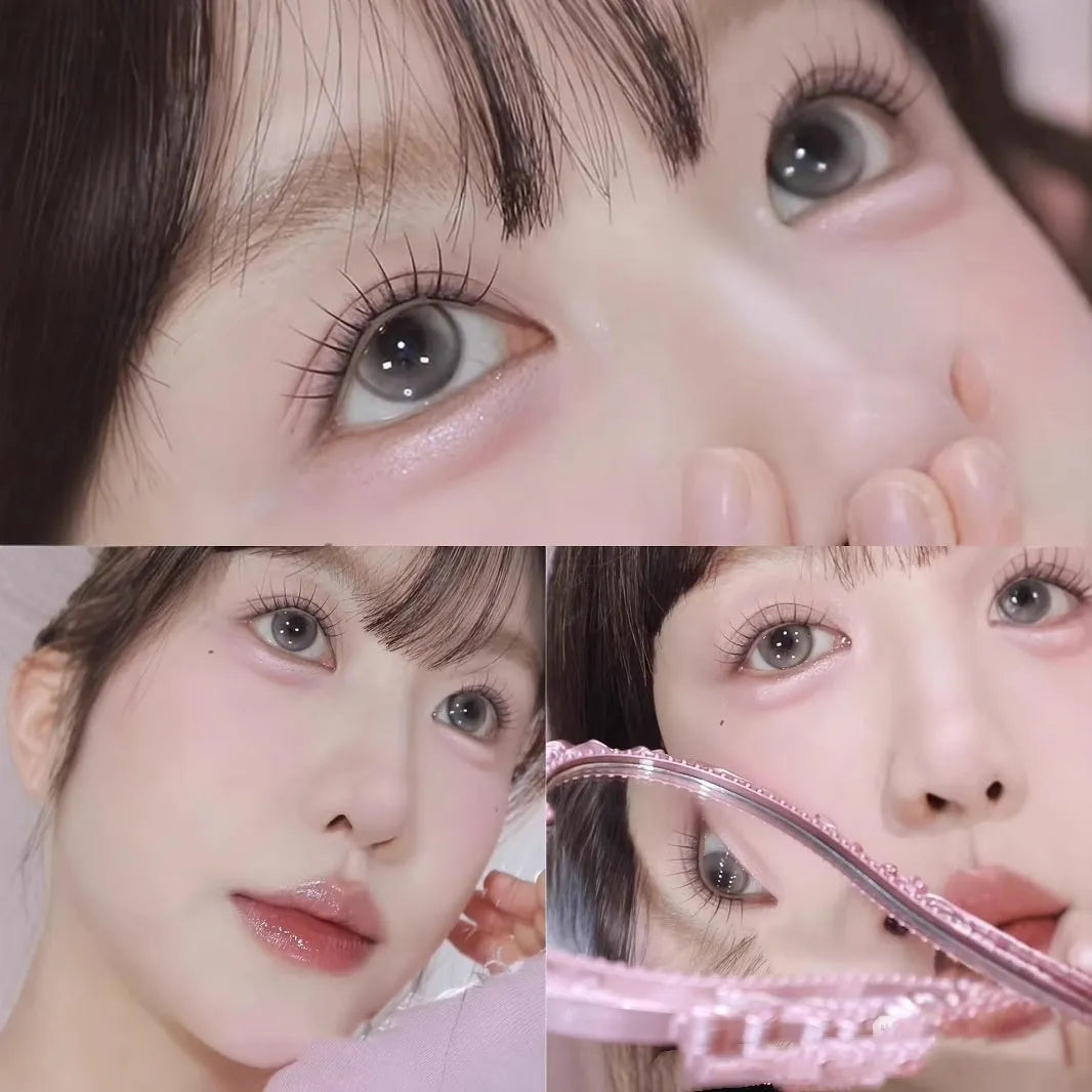 Reusable false eyelash clusters in artificial fibre with natural styling