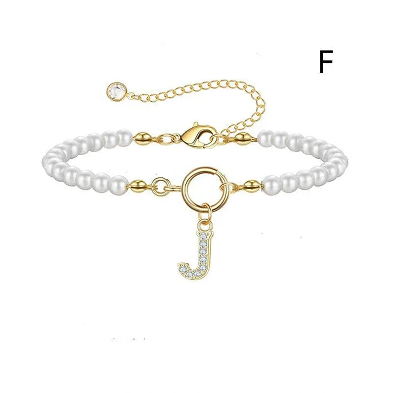 2024 fashion initial pearl bracelet for women with toggle clasp