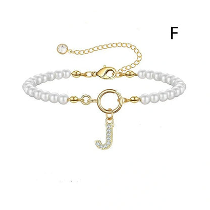 2024 fashion initial pearl bracelet for women with toggle clasp