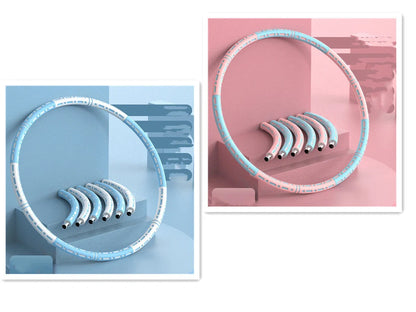 Adjustable Fitness Hoop in blue and white for waist and hip training