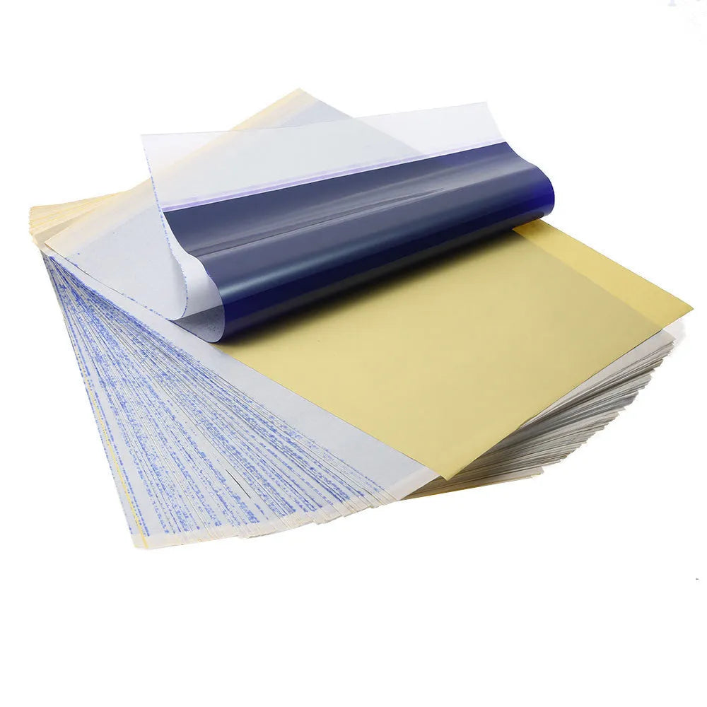 Tattoo transfer paper quadruple copy A4 sheets with transfer paste gel for clear stencil creation