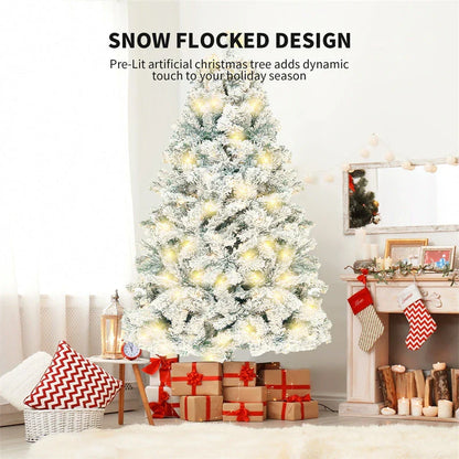 Premium PVC Artificial Christmas Tree with Snowy Branches and Lush Green Foliage