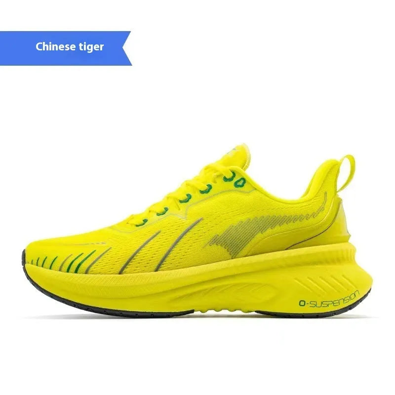 Low-top running shoes with PU mesh upper, rubber sole, and embroidery details in various colours