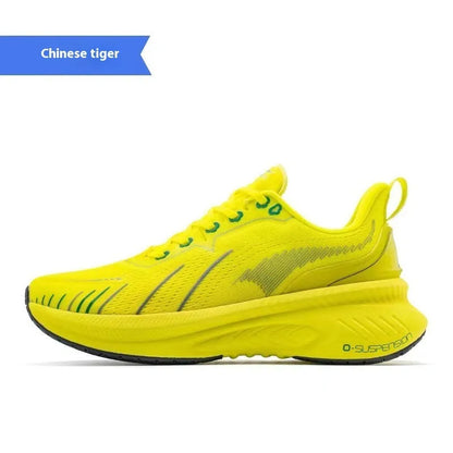 Low-top running shoes with PU mesh upper, rubber sole, and embroidery details in various colours