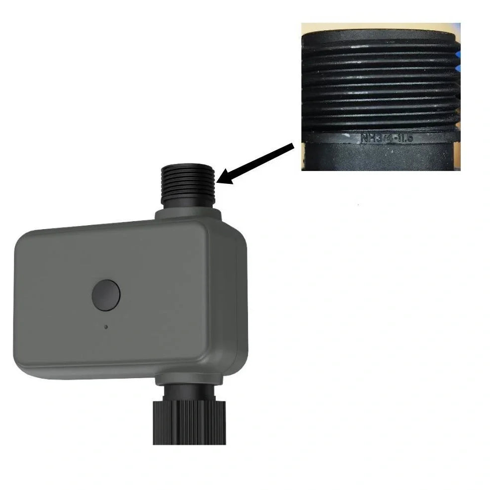 Smart garden irrigation water valve with brass fittings and compact 12cm housing for automated watering control
