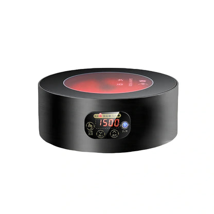 GW-T5 black electric ceramic glass mini tea stove with touch controls and 200mm x 85mm heating surface