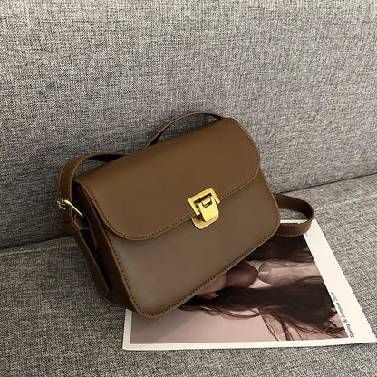 Women's soft PU one-shoulder underarm square handbag in horizontal shape with cross-body strap