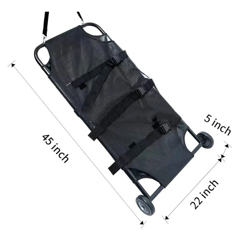 Aluminium alloy dog stretcher extended to 190cm length with collapsible frame design for emergency pet transfer