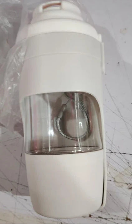 Portable 2-in-1 pet water bottle and feeder in various colors with lanyard for outdoor adventures