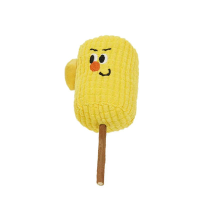 Polio wood corn cob shaped cat toy with catnip for dental cleaning.