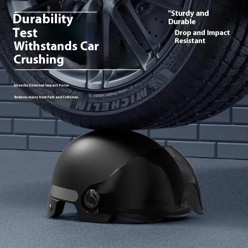 3C certified electric motorcycle helmet in polypropylene with sun visor, shown in Ice Crystal Gray colour option