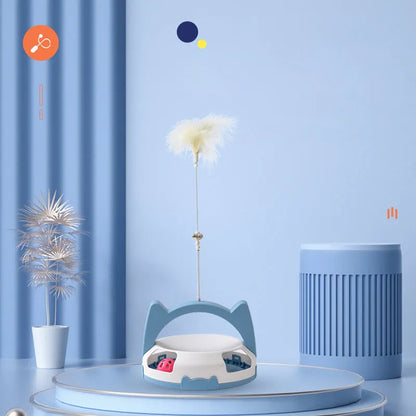 Cat toy stick with spinning ball attachment in multiple colour options