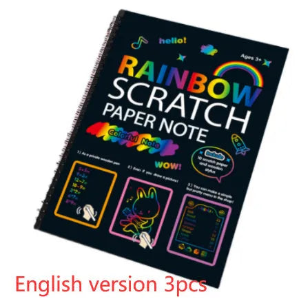 Large 26x19cm children's scratch art paper for DIY creative painting activities