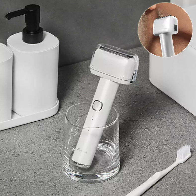 Men's electric reciprocating shaver in fresh blue, Van Gogh green, or light feather white