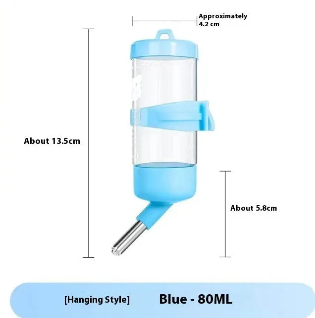 Green plastic ball kettle pet water feeder with leak-proof metal ball valve, shown alongside yellow, pink, white, and sky blue colour options.