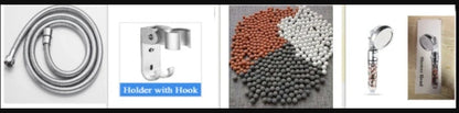 Household Negative Ion Pressurized Shower Head with adjustable modes and water-saving feature
