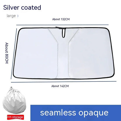 Car double ring front sun shield with titanium silver coating for windscreen heat protection