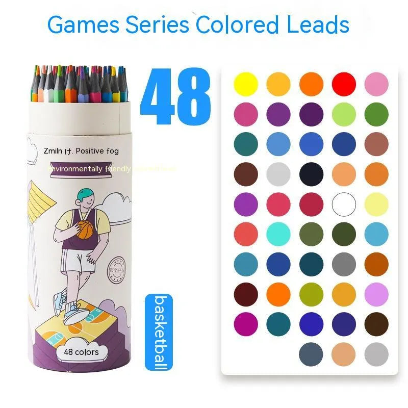 Zhenglin sports colour pencils for children showing paper barrel construction with multiple colour leads