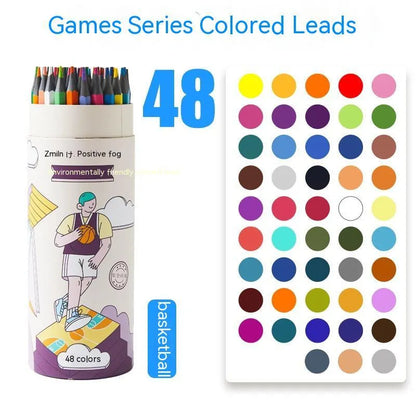 Zhenglin sports colour pencils for children showing paper barrel construction with multiple colour leads